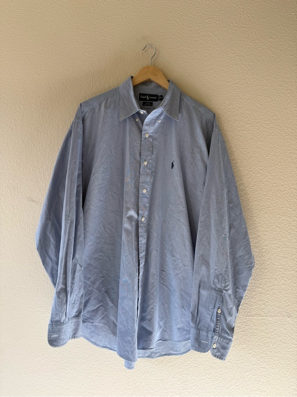 Ralph Lauren Blue Micro-Check Cotton Dress Shirt